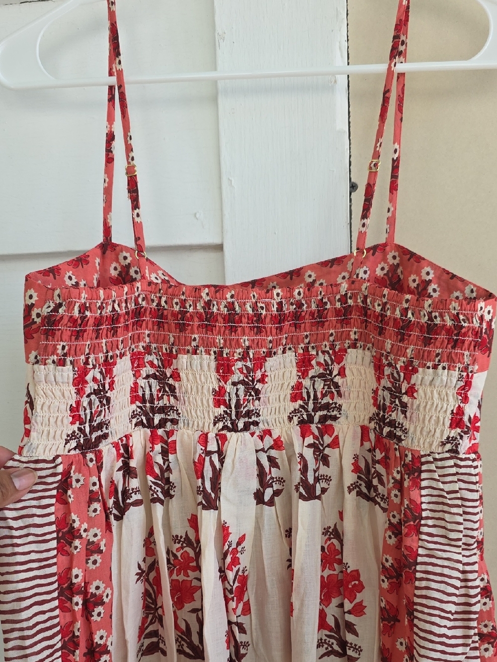 J. Crew Red and Cream Floral Top - Picture 4 of 5